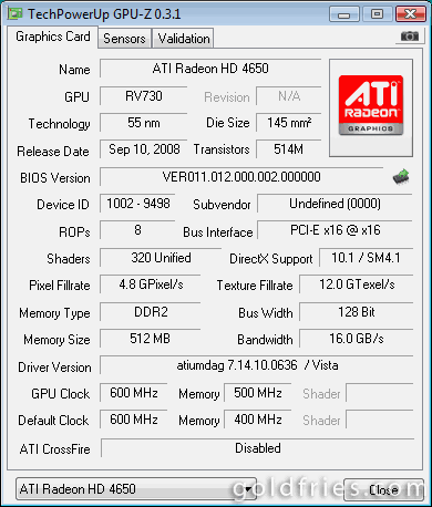 Palit 9500GT 256MB DDR3 vs HD4650 512MB DDR2 Comparison