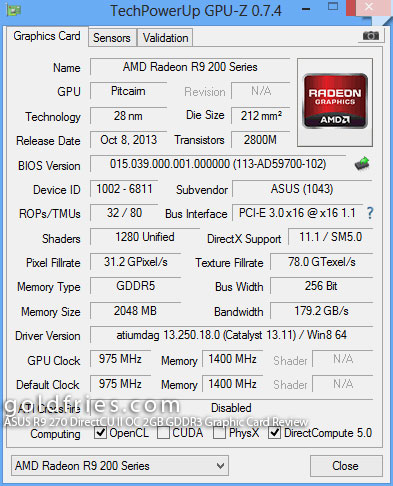 ASUS R9 270 DirectCU II OC 2GB GDDR3 Graphic Card Review