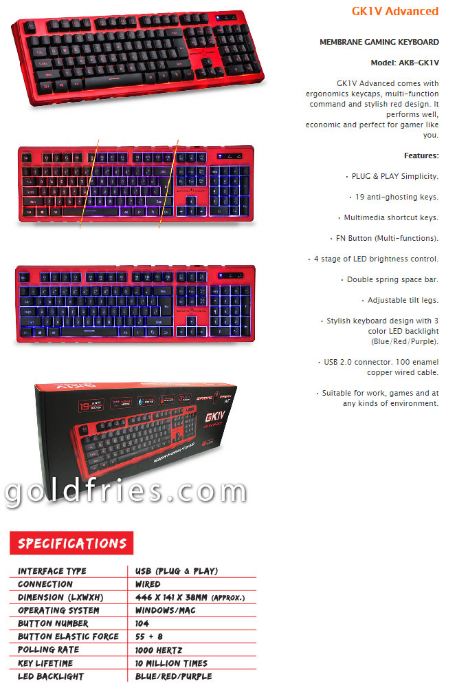 AVF Gaming Freak GKIV Advanced Membrane Gaming Keyboard Review